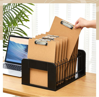 1 Pcs Vertical Clipboard Holder, 12Slot Clipboard Storage Rack, Black