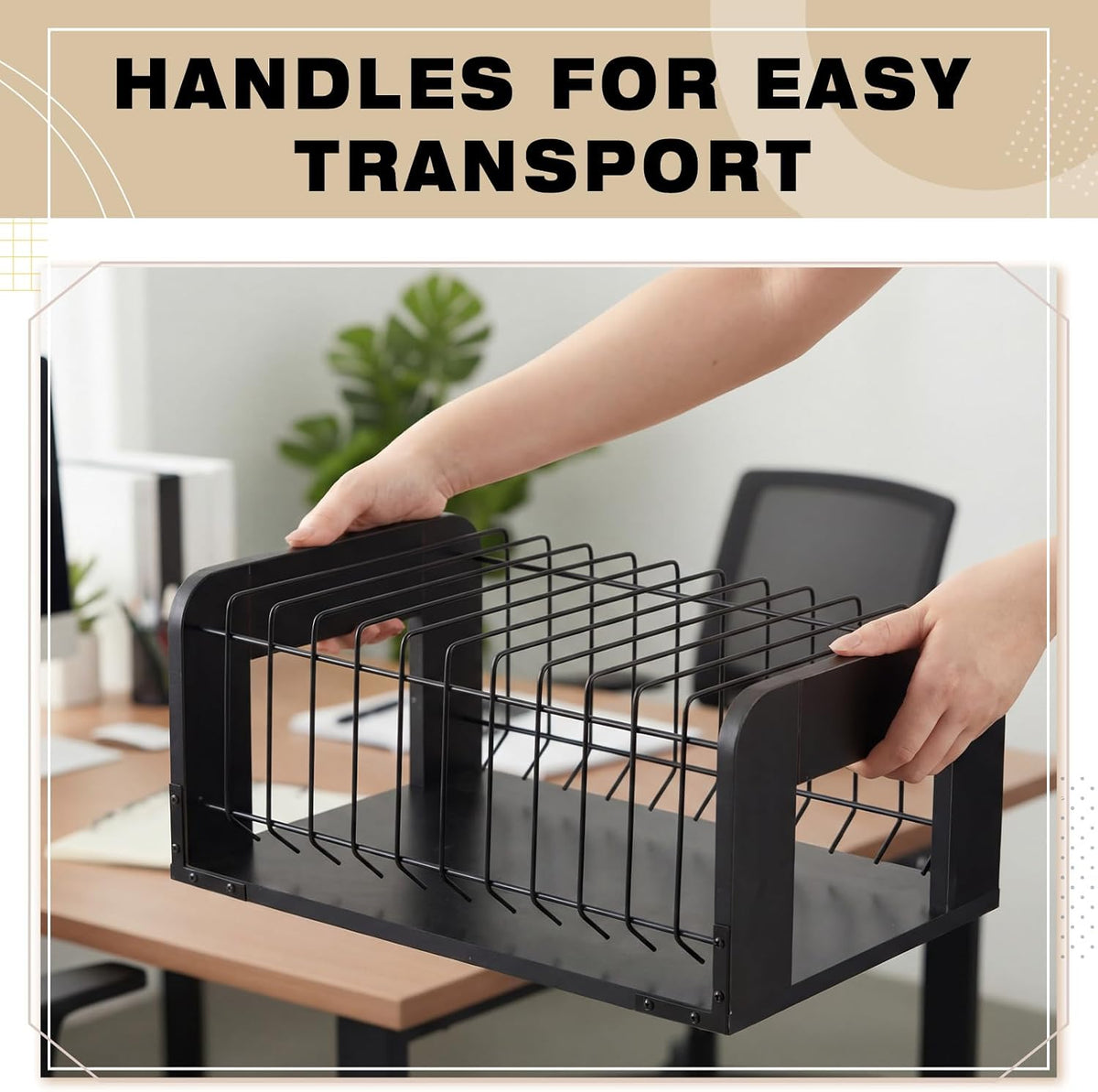 1 Pcs Vertical Clipboard Holder, 12Slot Clipboard Storage Rack, Black