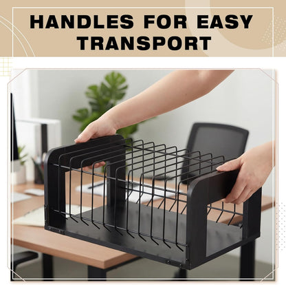 1 Pcs Vertical Clipboard Holder, 12Slot Clipboard Storage Rack, Black