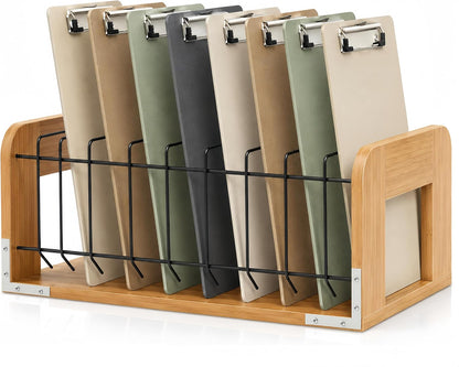 1 Pcs Vertical Clipboard Holder, 12Slot Clipboard Storage Rack, Black