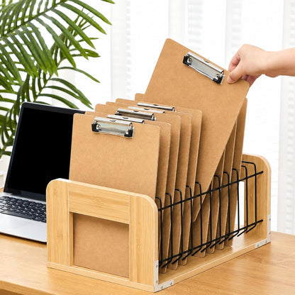 1 Pcs Vertical Clipboard Holder, 12Slot Clipboard Storage Rack, Black