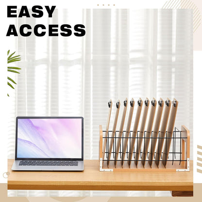 1 Pcs Vertical Clipboard Holder, 12Slot Clipboard Storage Rack, Black