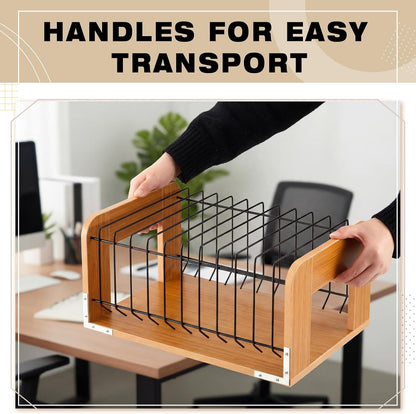 1 Pcs Vertical Clipboard Holder, 12Slot Clipboard Storage Rack, Black