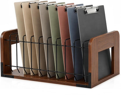 1 Pcs Vertical Clipboard Holder, 12Slot Clipboard Storage Rack, Black