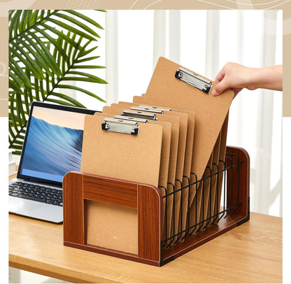 1 Pcs Vertical Clipboard Holder, 12Slot Clipboard Storage Rack, Black