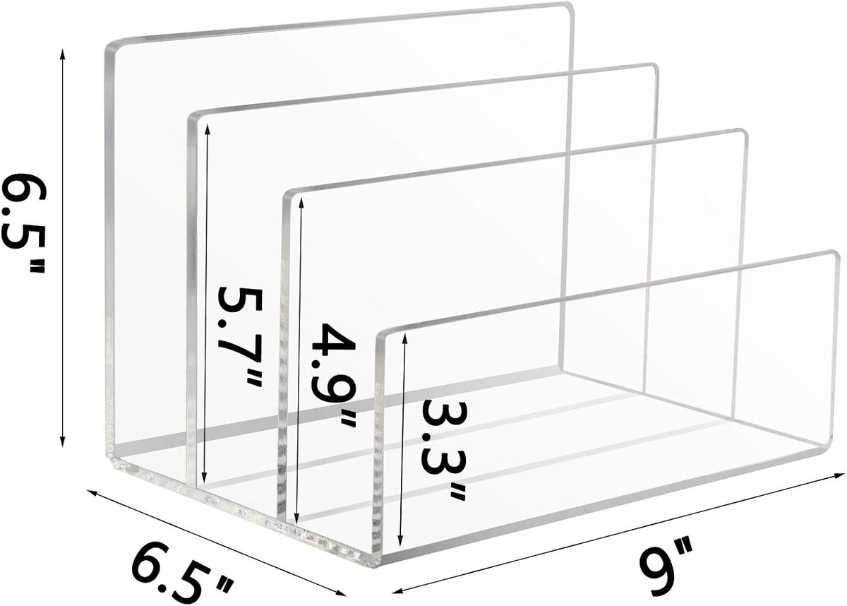Acrylic File Holder, File Sorter Desk File Organizer Desktop Rack