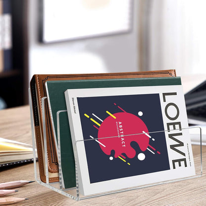 Acrylic File Holder, File Sorter Desk File Organizer Desktop Rack