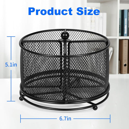 Pen Holder for Desk,360° Rotating Mesh Desk Organizer
