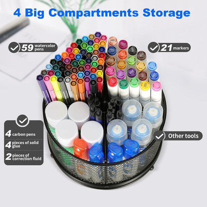 Pen Holder for Desk,360° Rotating Mesh Desk Organizer