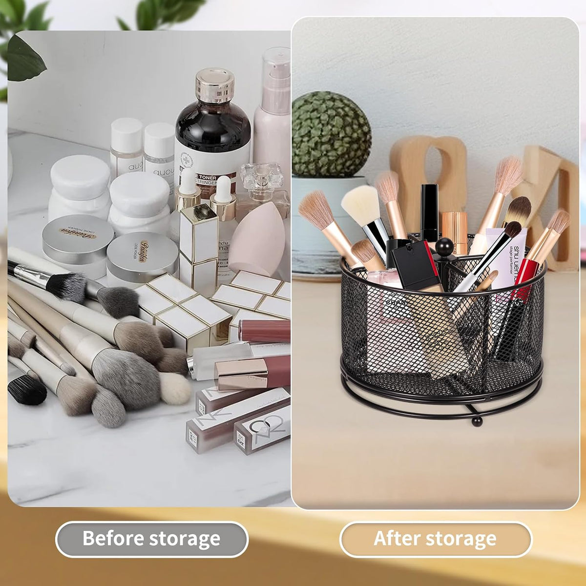 Pen Holder for Desk,360° Rotating Mesh Desk Organizer