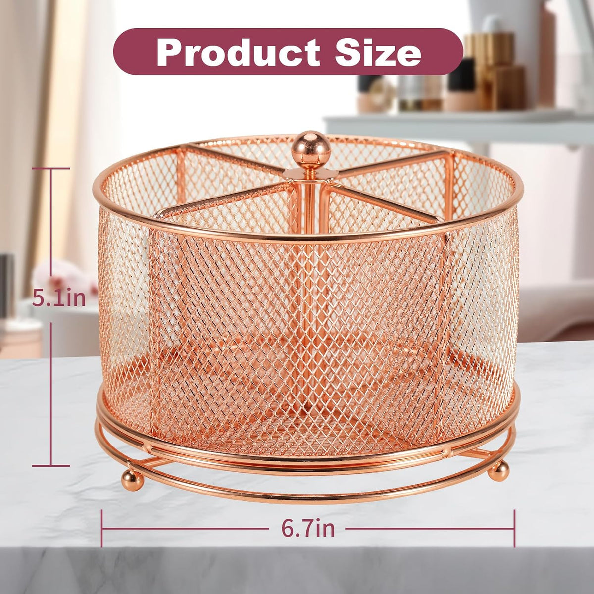 Pen Holder for Desk,360° Rotating Mesh Desk Organizer