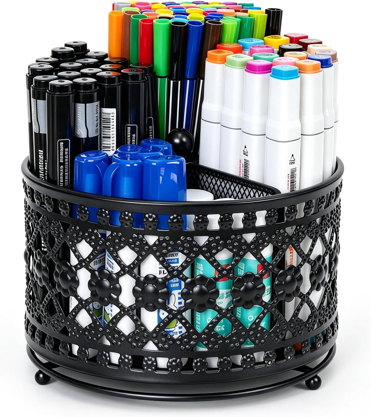 Pen Holder for Desk,360° Rotating Mesh Desk Organizer