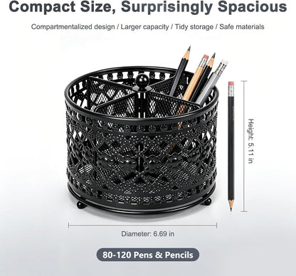 Pen Holder for Desk,360° Rotating Mesh Desk Organizer