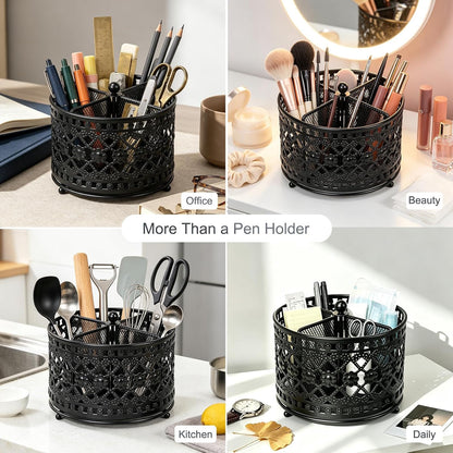 Pen Holder for Desk,360° Rotating Mesh Desk Organizer