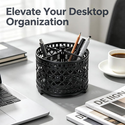 Pen Holder for Desk,360° Rotating Mesh Desk Organizer