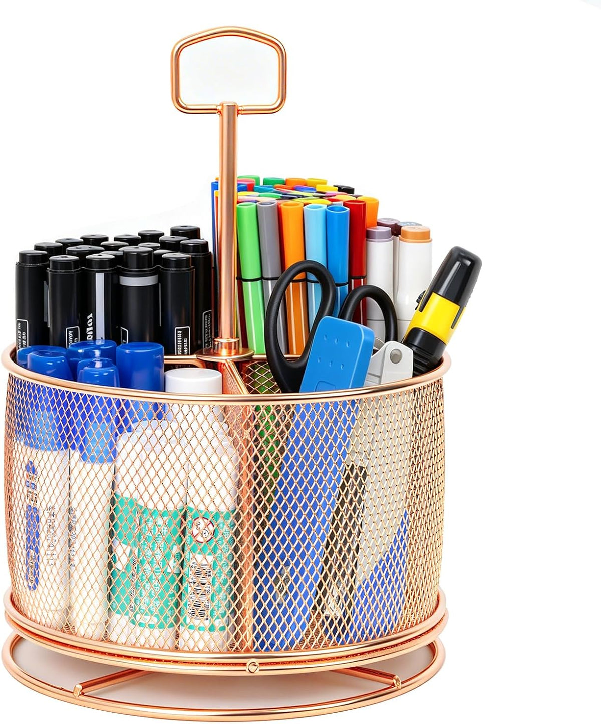Pen Holder for Desk,360° Rotating Mesh Desk Organizer