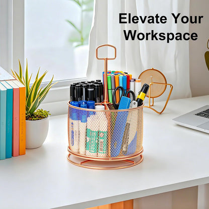 Pen Holder for Desk,360° Rotating Mesh Desk Organizer