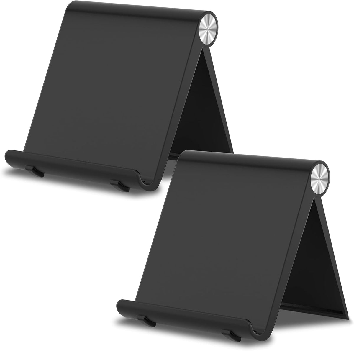 Cell Phone Foldable Stand for Desk, Portable Cell Phone Holder, Adjustable Tablet Dock, Office Desk Accessories for iPhone 17 16 15 14 13 Pro Max Air, Galaxy S25, S24, Black