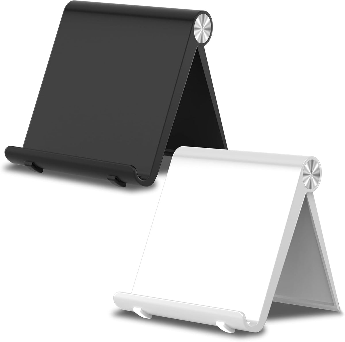 Cell Phone Foldable Stand for Desk, Portable Cell Phone Holder, Adjustable Tablet Dock, Office Desk Accessories for iPhone 17 16 15 14 13 Pro Max Air, Galaxy S25, S24, Black