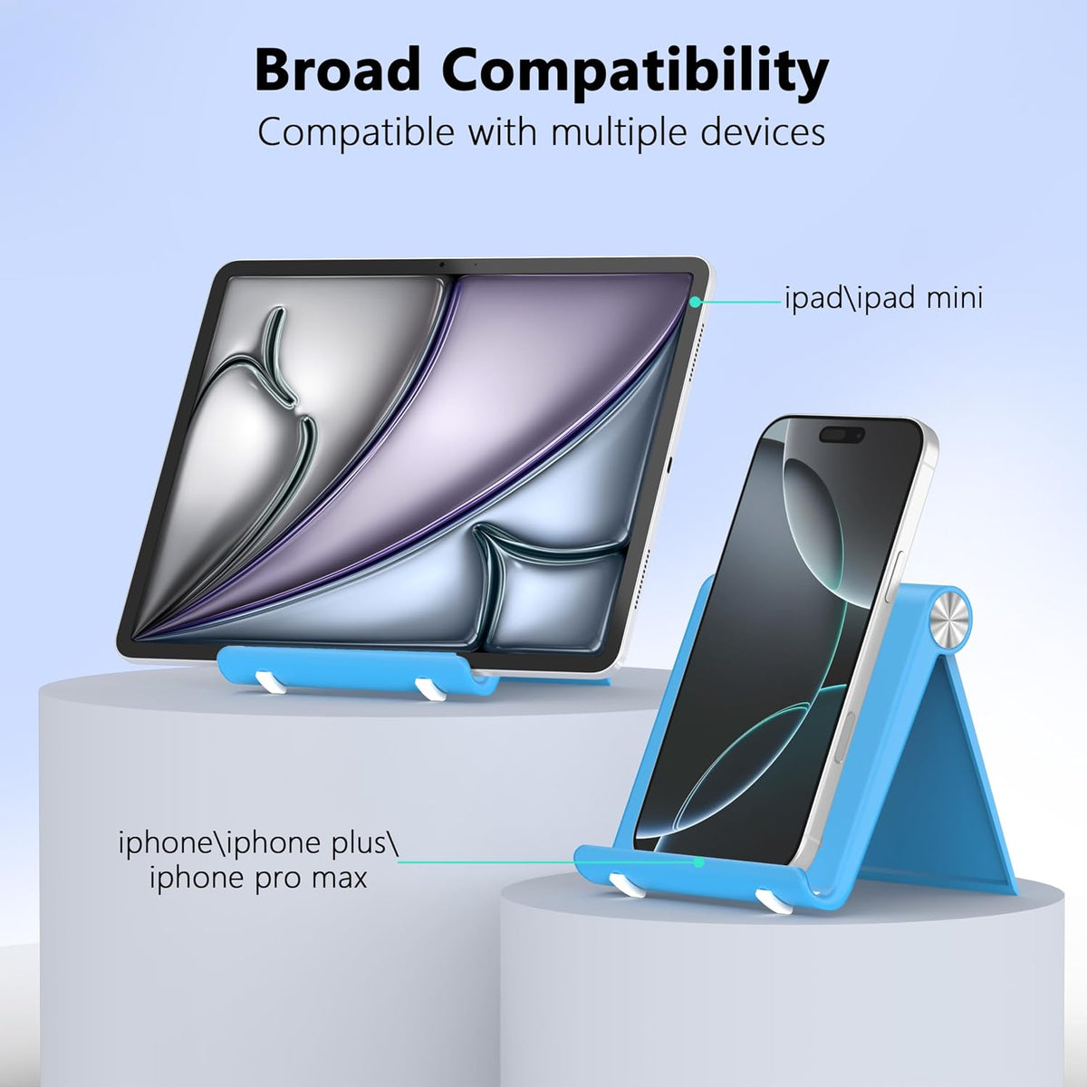 Cell Phone Foldable Stand for Desk, Portable Cell Phone Holder, Adjustable Tablet Dock, Office Desk Accessories for iPhone 17 16 15 14 13 Pro Max Air, Galaxy S25, S24, Black
