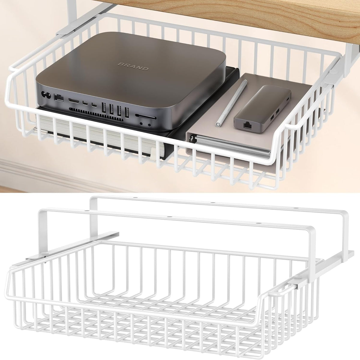 Under Desk Storage Drawer Slide Out No Drill Metal Cabinet
