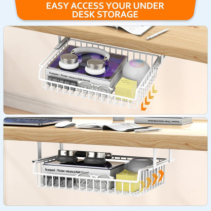 Under Desk Storage Drawer Slide Out No Drill Metal Cabinet