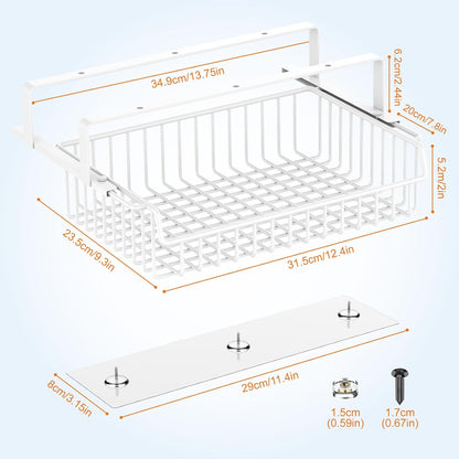 Under Desk Storage Drawer Slide Out No Drill Metal Cabinet