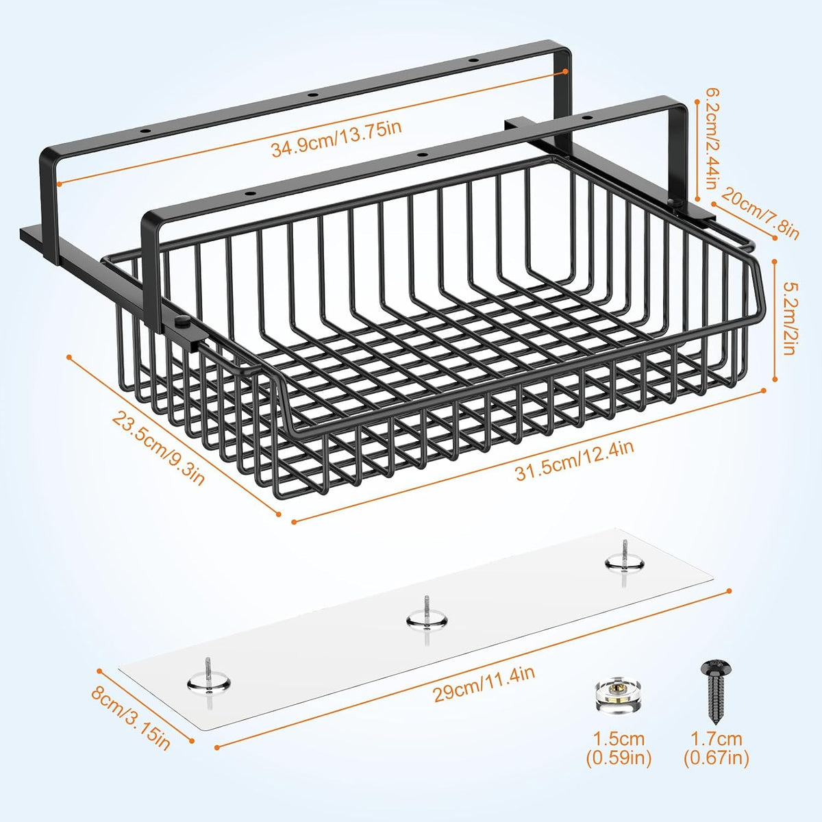 Under Desk Storage Drawer Slide Out No Drill Metal Cabinet