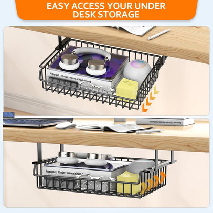 Under Desk Storage Drawer Slide Out No Drill Metal Cabinet