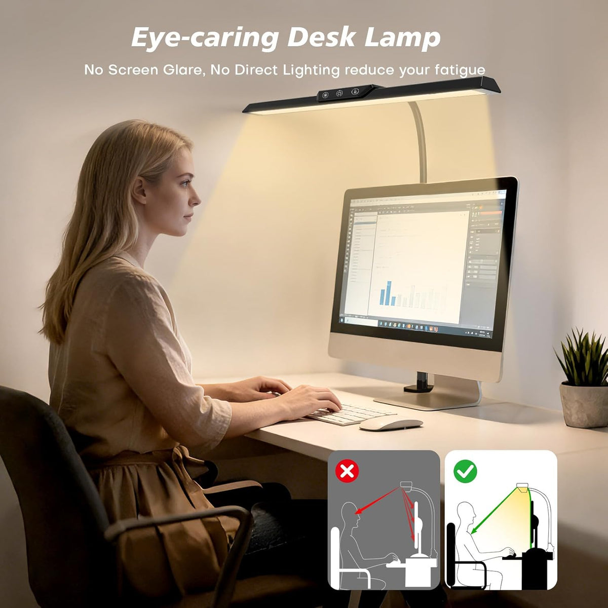 LED Desk Lamp with Clamp for Office Home