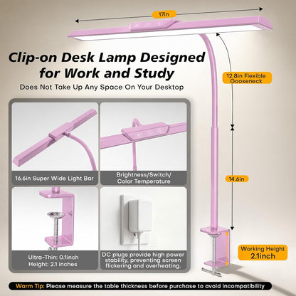 LED Desk Lamp with Clamp for Office Home