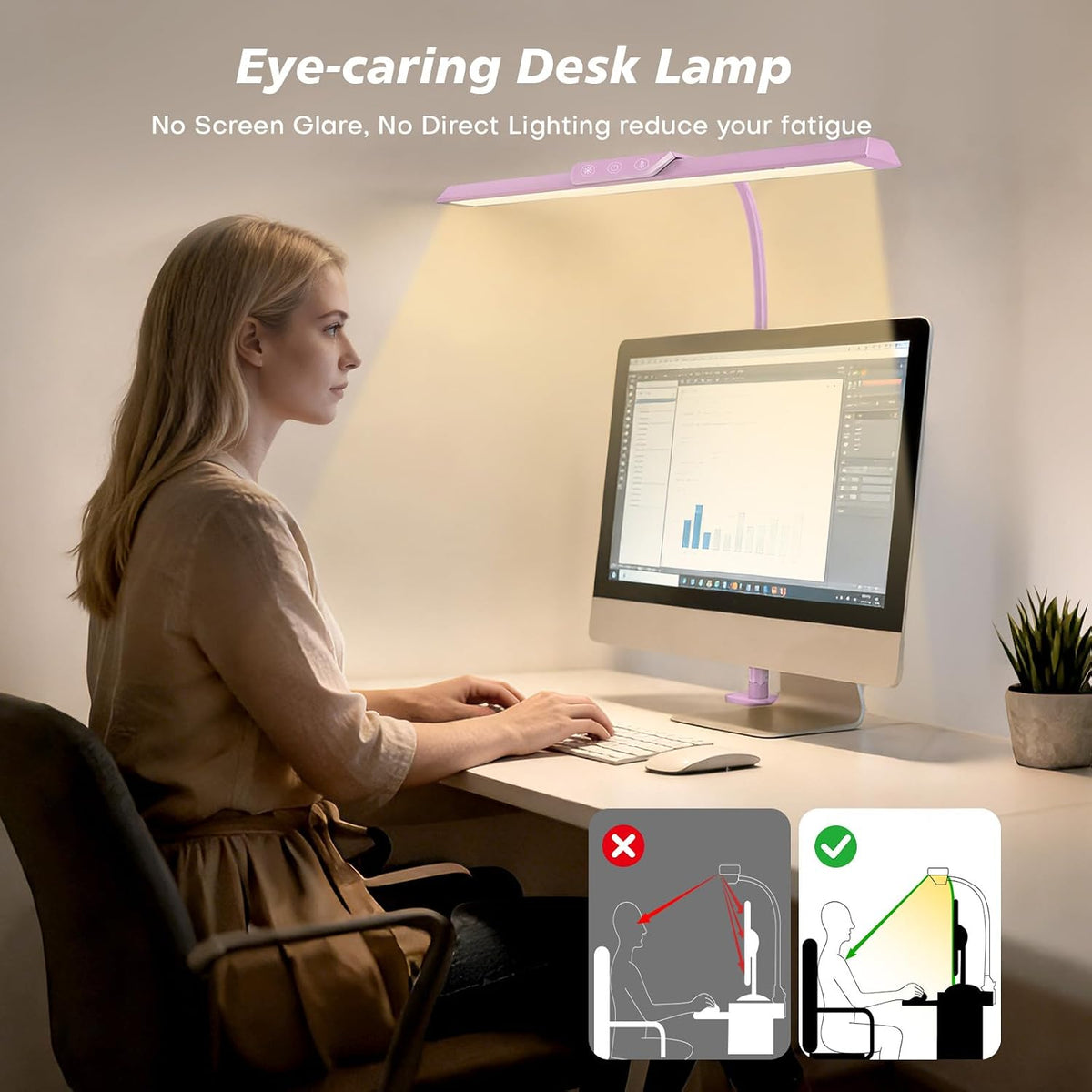 LED Desk Lamp with Clamp for Office Home