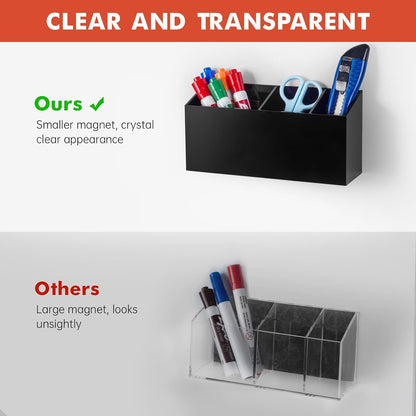 Magnetic Dry Erase Marker Holder for Whiteboard, Fridge, Classroom