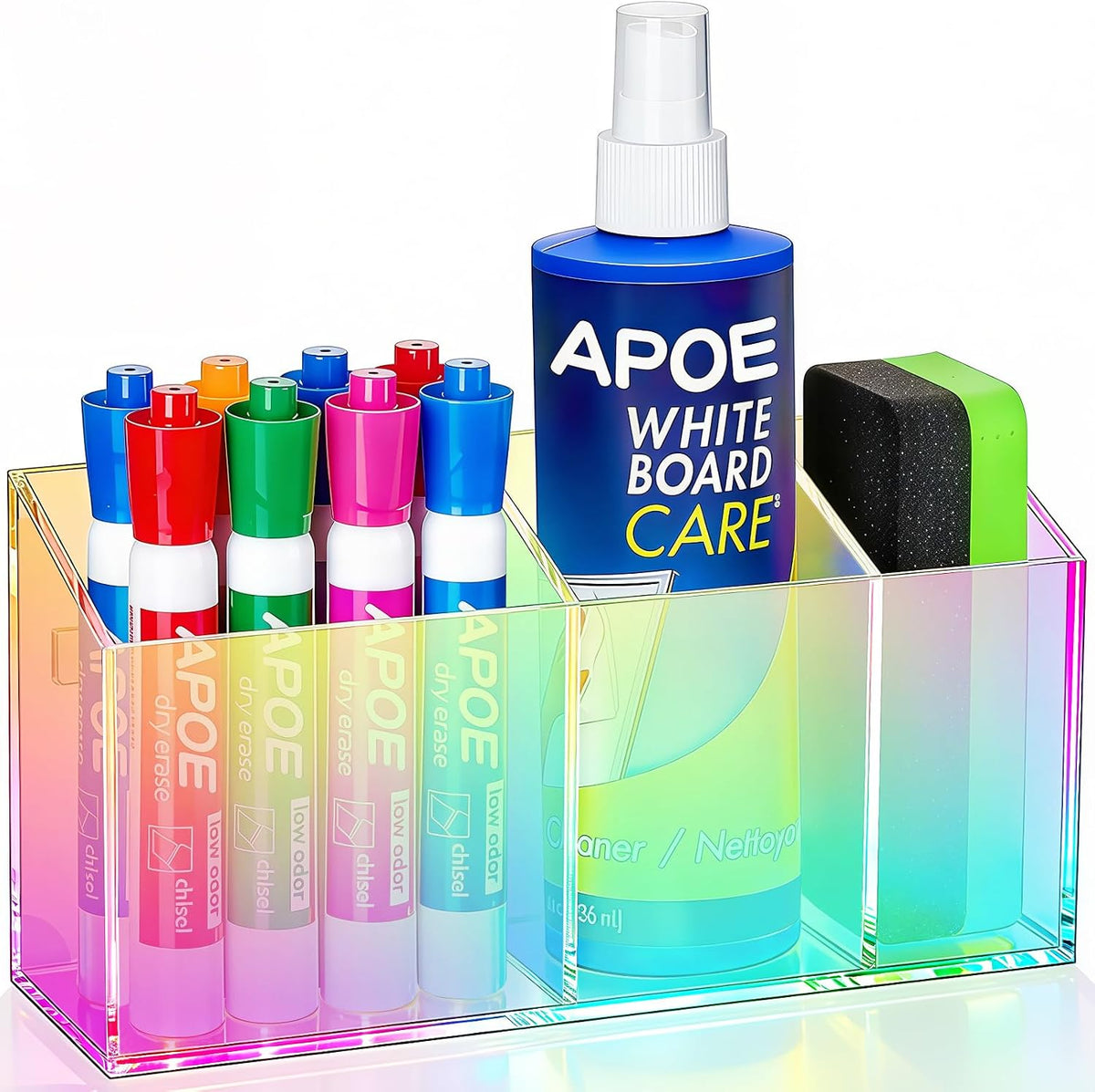Magnetic Dry Erase Marker Holder for Whiteboard, Fridge, Classroom