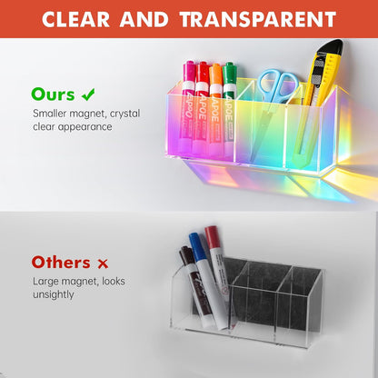 Magnetic Dry Erase Marker Holder for Whiteboard, Fridge, Classroom