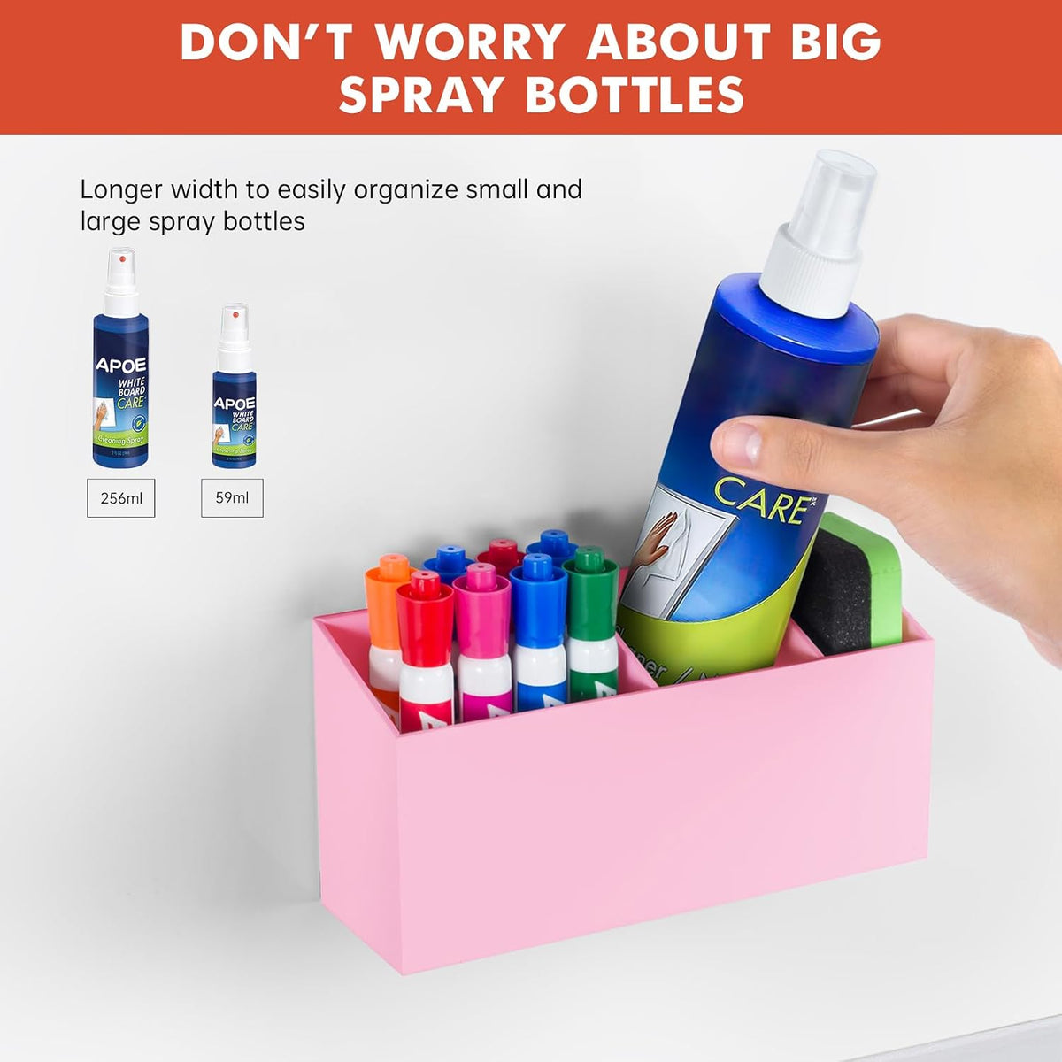 Magnetic Dry Erase Marker Holder for Whiteboard, Fridge, Classroom