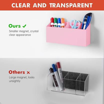 Magnetic Dry Erase Marker Holder for Whiteboard, Fridge, Classroom