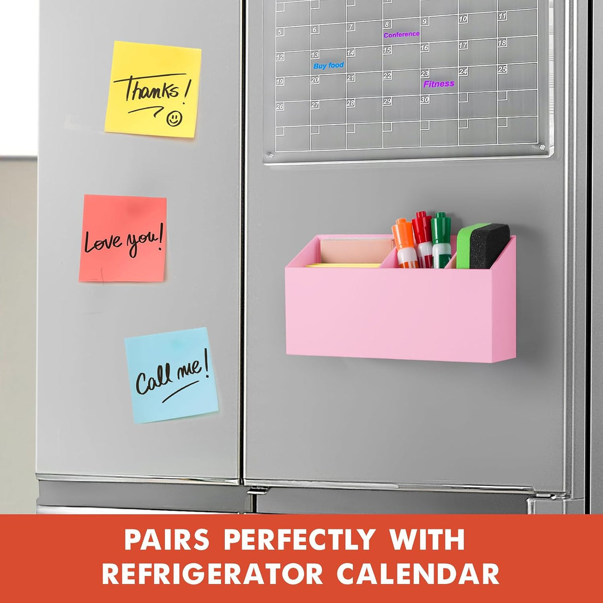 Magnetic Dry Erase Marker Holder for Whiteboard, Fridge, Classroom