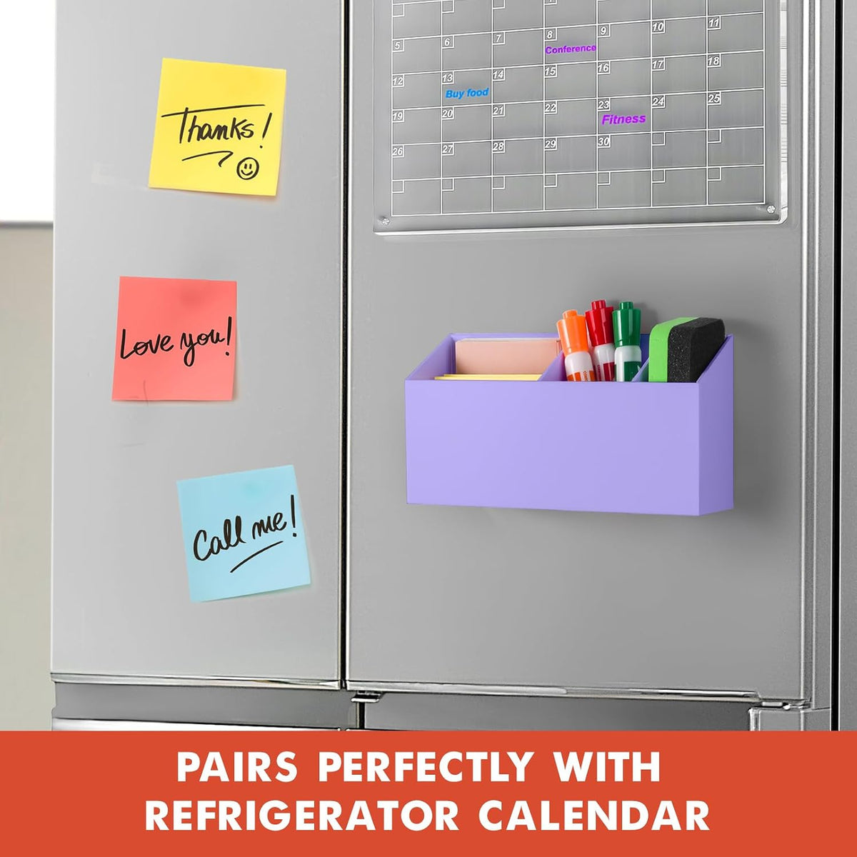 Magnetic Dry Erase Marker Holder for Whiteboard, Fridge, Classroom