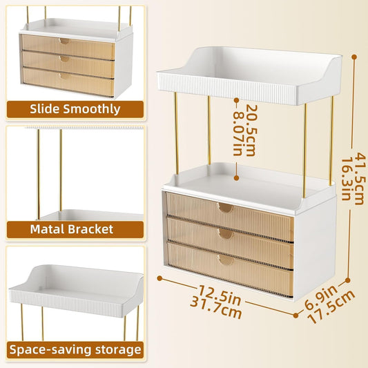 Arcylic 5-Tier Makeup & Skincare Organizer for Vanity, Bath