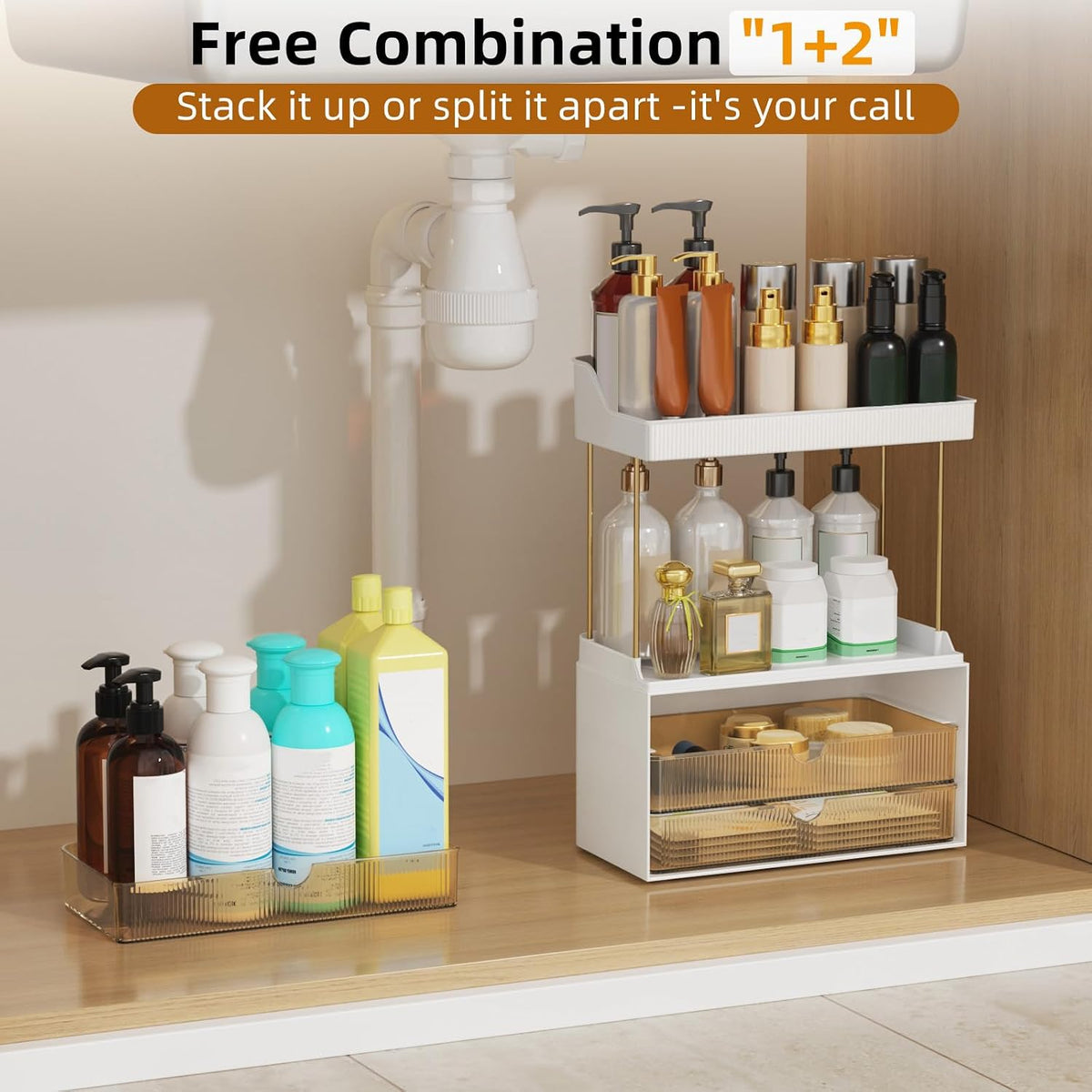 Arcylic 5-Tier Makeup & Skincare Organizer for Vanity, Bath