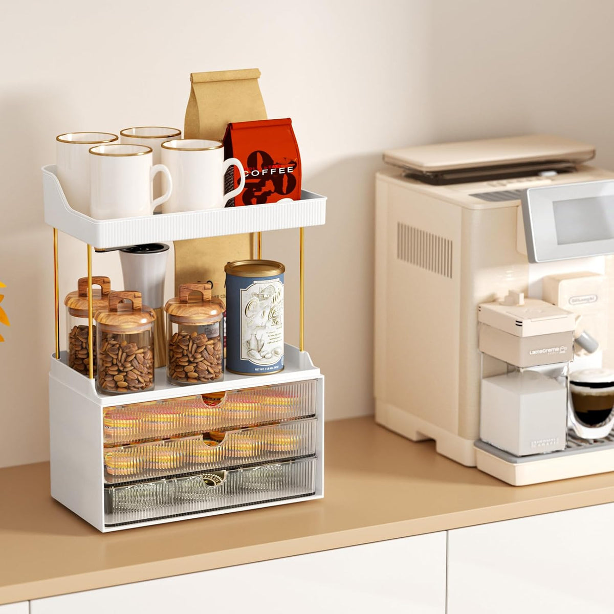 Arcylic 5-Tier Makeup & Skincare Organizer for Vanity, Bath