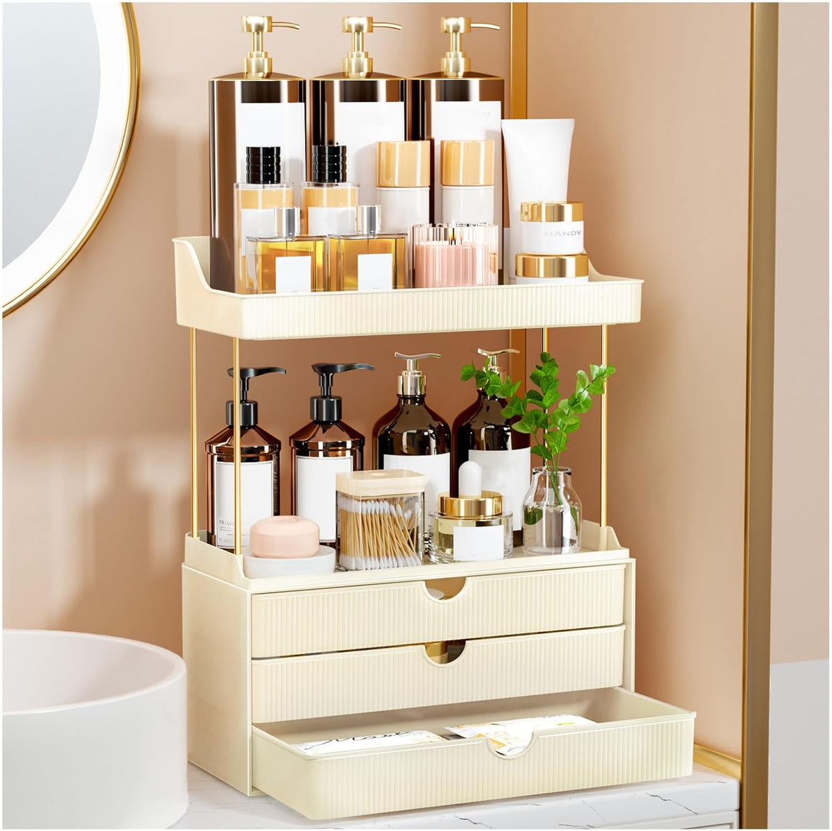 Arcylic 5-Tier Makeup & Skincare Organizer for Vanity, Bath