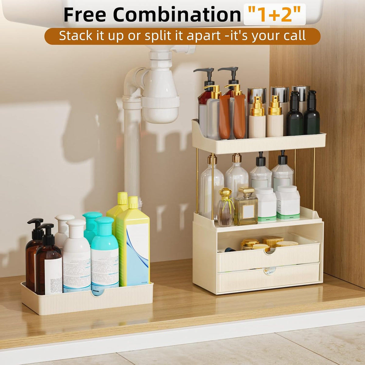 Arcylic 5-Tier Makeup & Skincare Organizer for Vanity, Bath