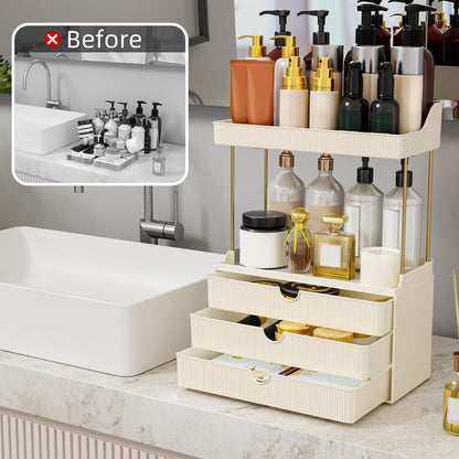 Arcylic 5-Tier Makeup & Skincare Organizer for Vanity, Bath