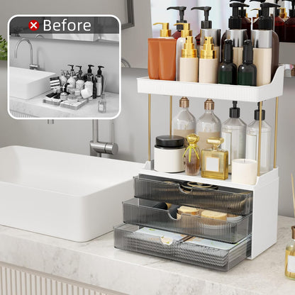 Arcylic 5-Tier Makeup & Skincare Organizer for Vanity, Bath