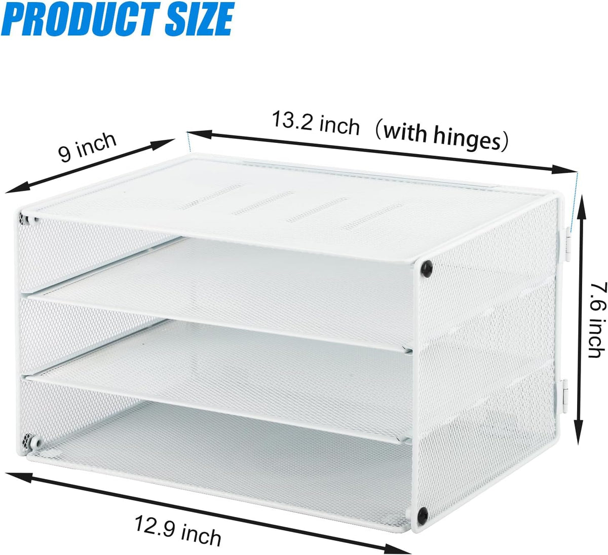 3 Tier Mesh Desk Organizer Tray, File Paper Letter Folder Holder Desktop Paper Sorter Mail Organization Rack Storage Accessories, for Office Home School Classroom, Black