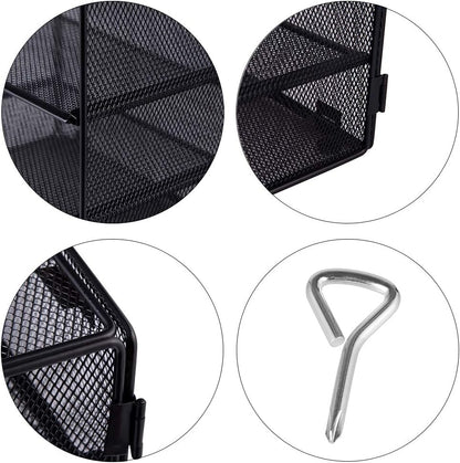 3 Tier Mesh Desk Organizer Tray, File Paper Letter Folder Holder Desktop Paper Sorter Mail Organization Rack Storage Accessories, for Office Home School Classroom, Black