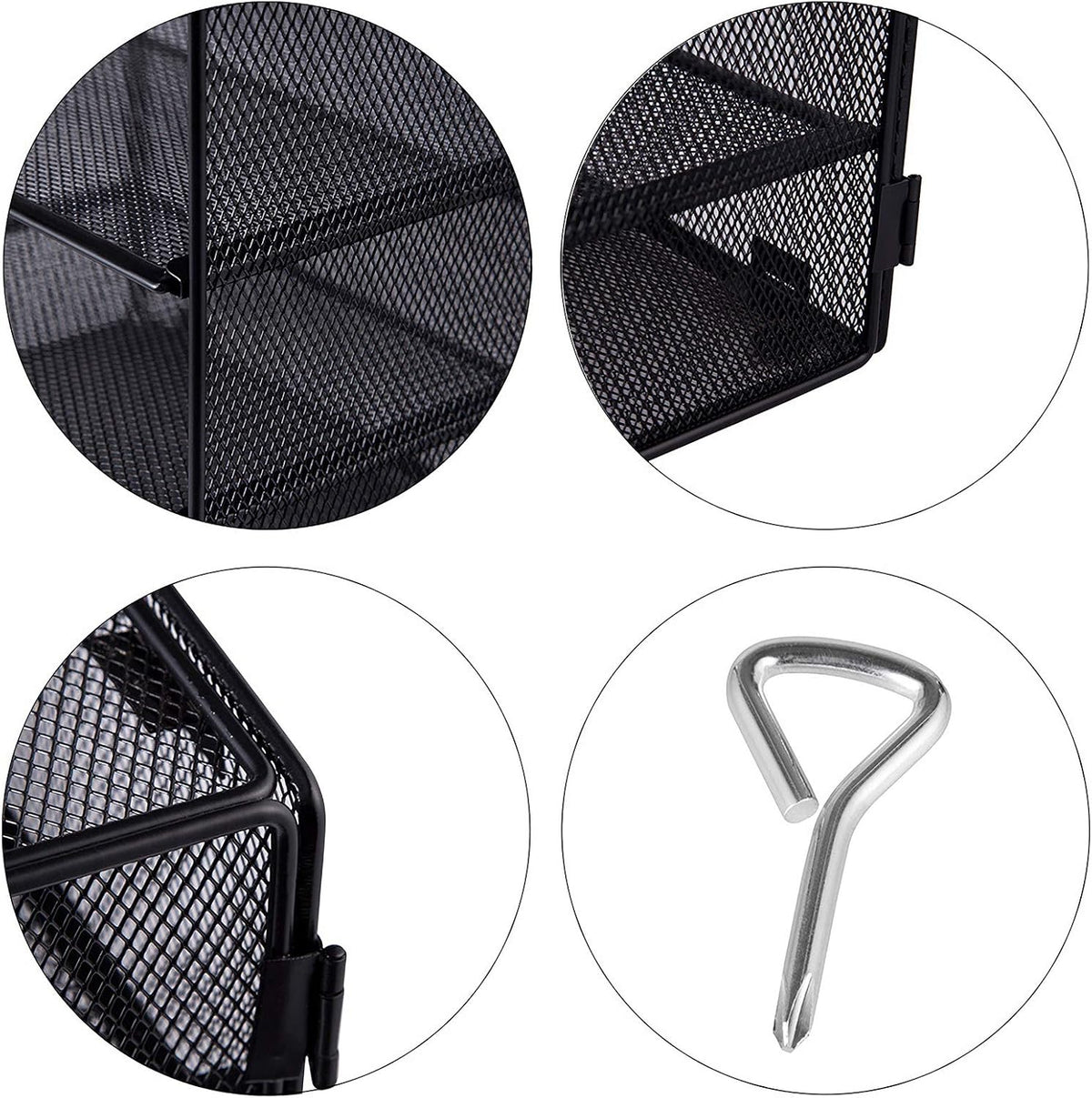 3 Tier Mesh Desk Organizer Tray, File Paper Letter Folder Holder Desktop Paper Sorter Mail Organization Rack Storage Accessories, for Office Home School Classroom, Black