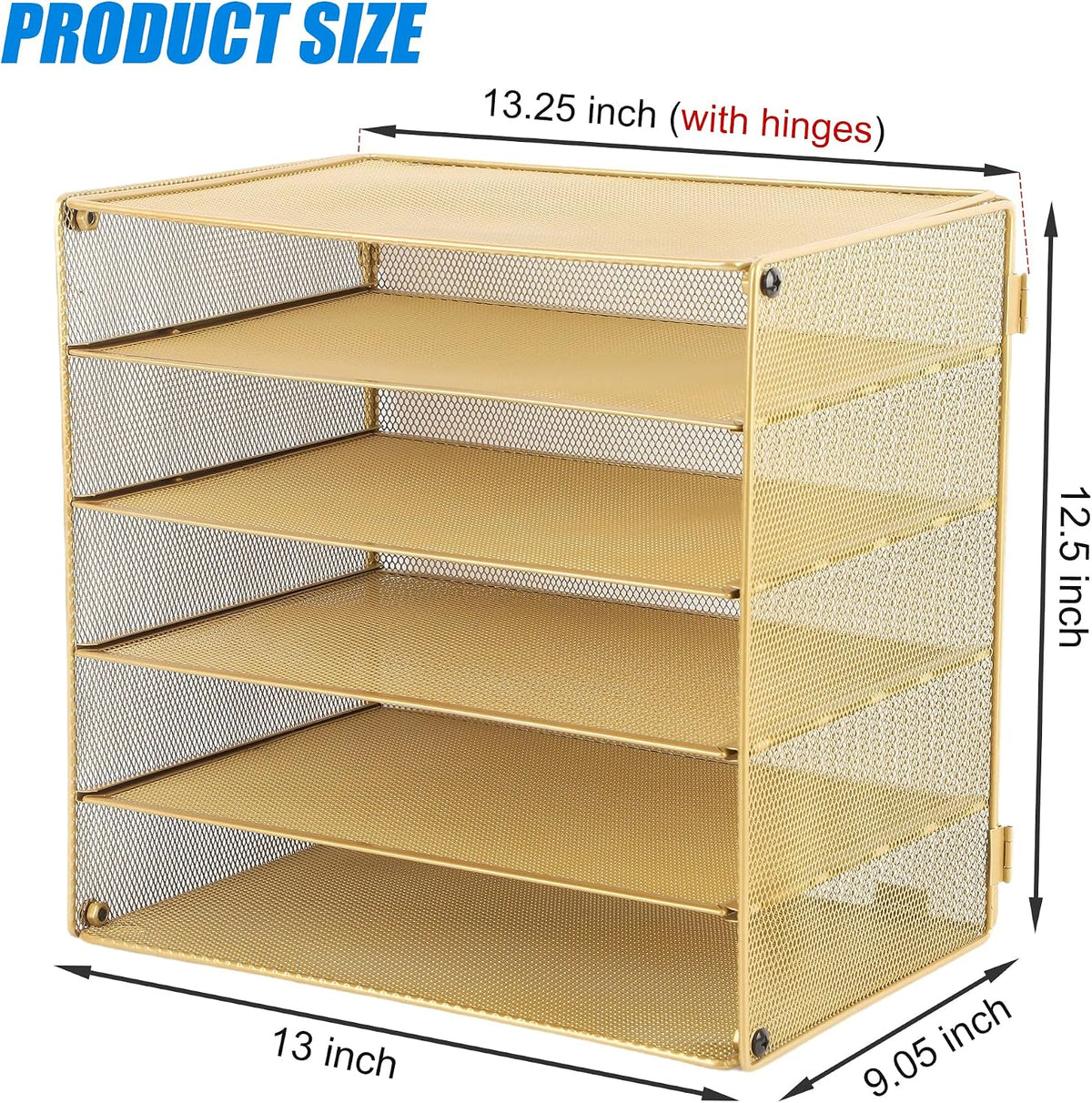3 Tier Mesh Desk Organizer Tray, File Paper Letter Folder Holder Desktop Paper Sorter Mail Organization Rack Storage Accessories, for Office Home School Classroom, Black